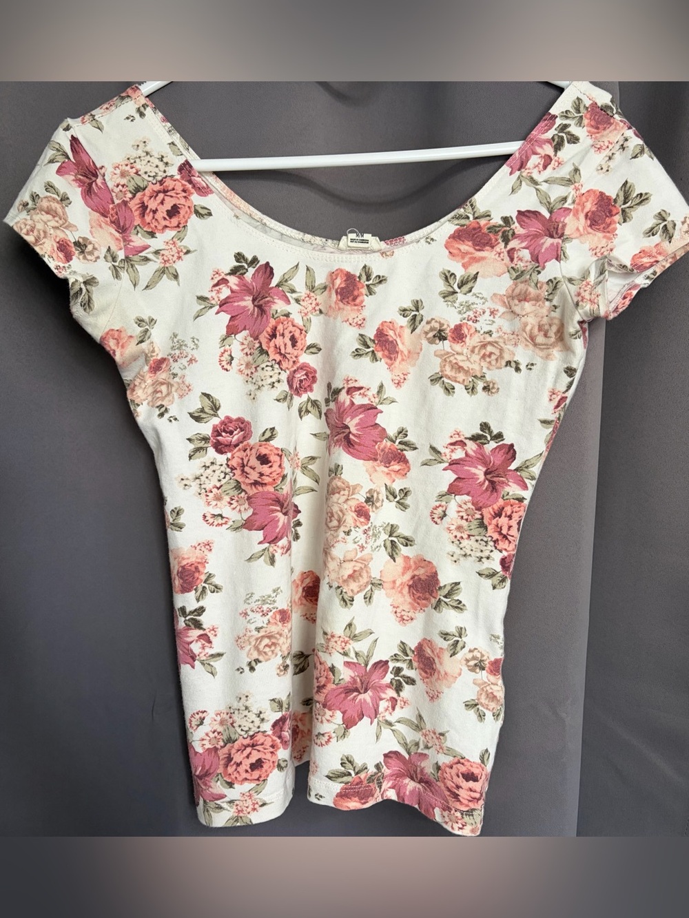 Floral Garage Off the Shoulder T-shirt | Medium